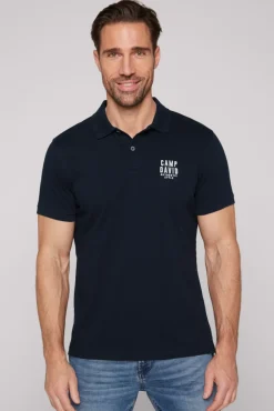 Cheap CAMP DAVID & SOCCX Basic Pikee-Polo mit Logo-Stickerei blue navy bluenavy