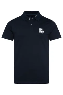Cheap CAMP DAVID & SOCCX Basic Pikee-Polo mit Logo-Stickerei blue navy bluenavy