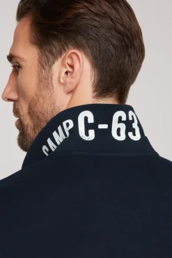 Cheap CAMP DAVID & SOCCX Basic Pikee-Polo mit Logo-Stickerei blue navy bluenavy