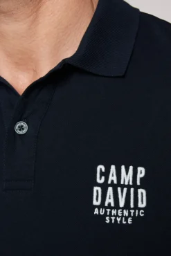 Fashion CAMP DAVID & SOCCX Basic Pikee-Polo mit Logo-Stickerei blue navy bluenavy