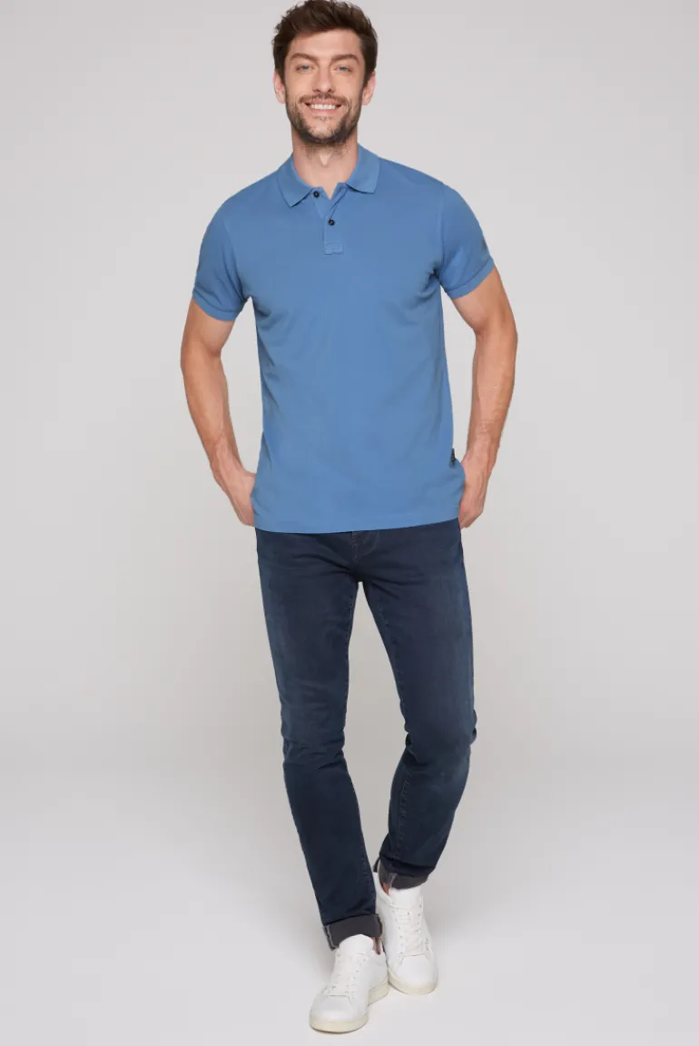 Hot CAMP DAVID & SOCCX Basic Pikee-Polo mit Trikotkragen sky blue skyblue