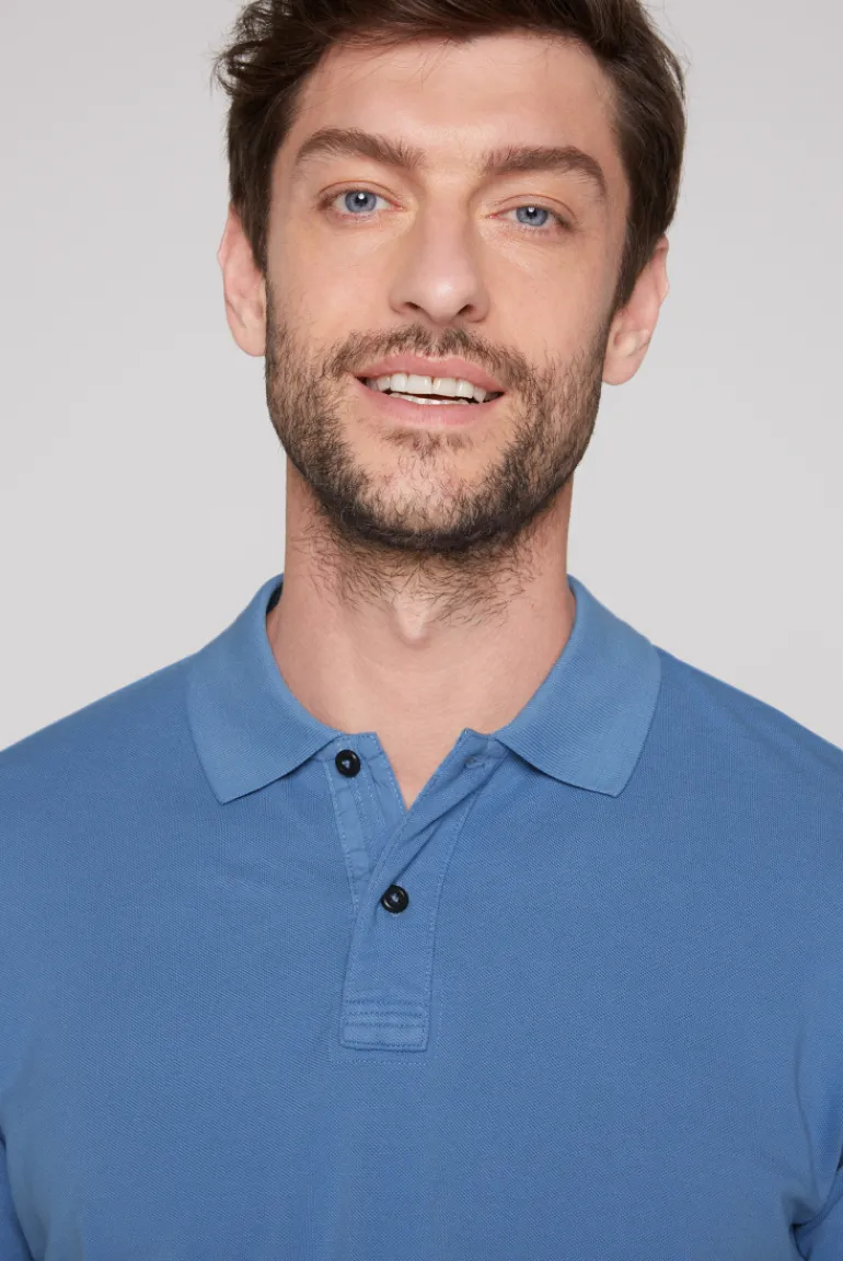 Hot CAMP DAVID & SOCCX Basic Pikee-Polo mit Trikotkragen sky blue skyblue