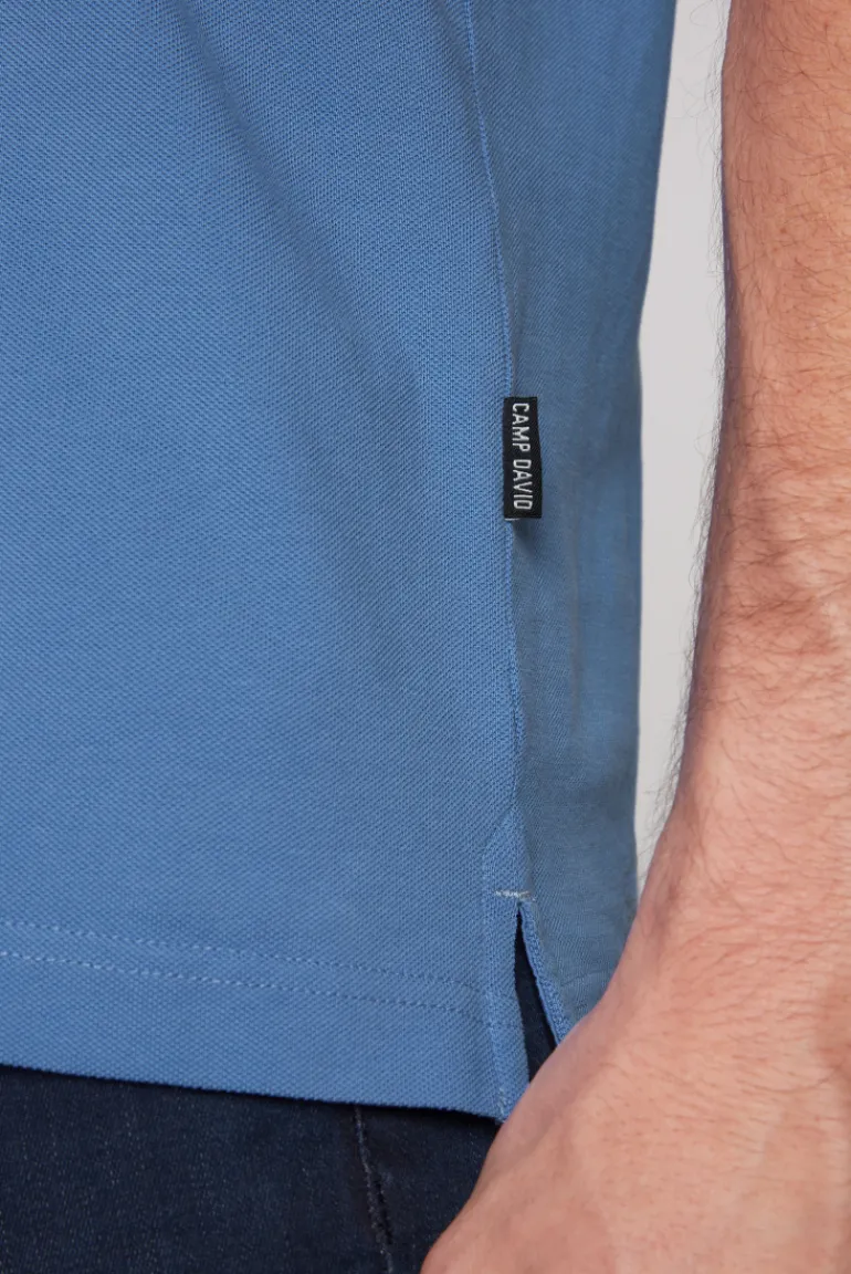 Hot CAMP DAVID & SOCCX Basic Pikee-Polo mit Trikotkragen sky blue skyblue