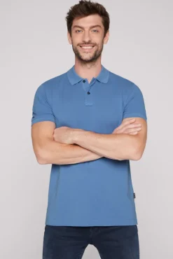 Shop CAMP DAVID & SOCCX Basic Pikee-Polo mit Trikotkragen sky blue skyblue