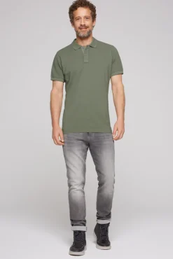 Cheap CAMP DAVID & SOCCX Basic Pikee-Polo mit Trikotkragen green olive greenolive