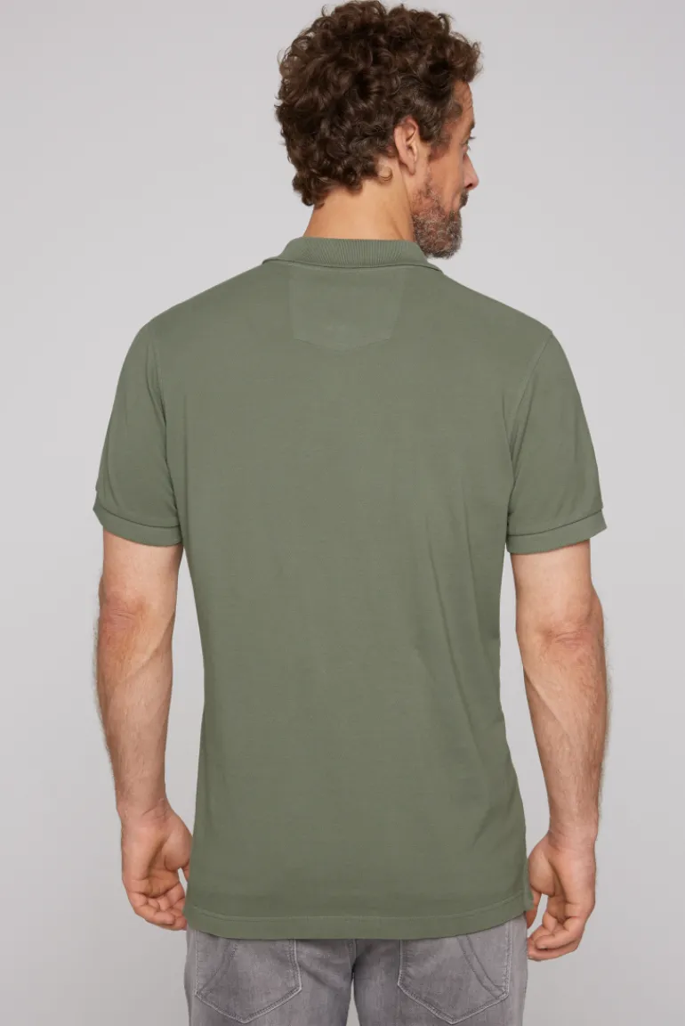 Cheap CAMP DAVID & SOCCX Basic Pikee-Polo mit Trikotkragen green olive greenolive