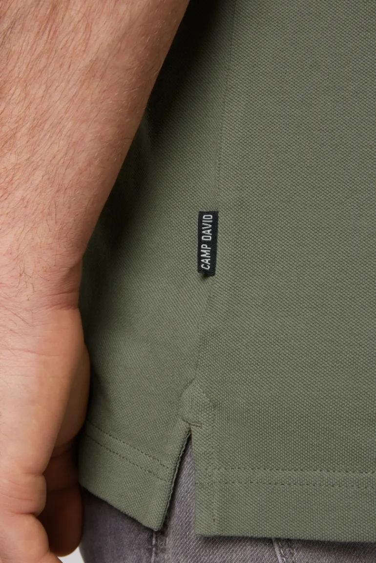 Cheap CAMP DAVID & SOCCX Basic Pikee-Polo mit Trikotkragen green olive greenolive