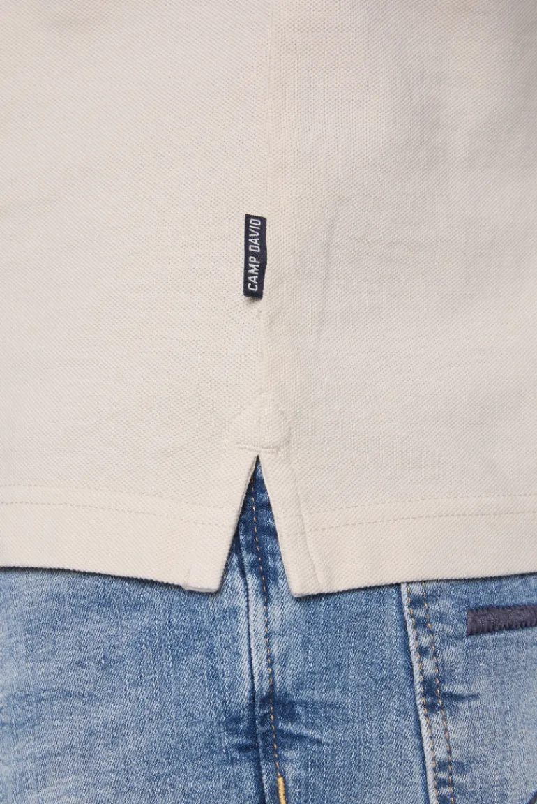 Best Sale CAMP DAVID & SOCCX Basic Pikee-Polo mit Trikotkragen light cappuccino lightcappuccino