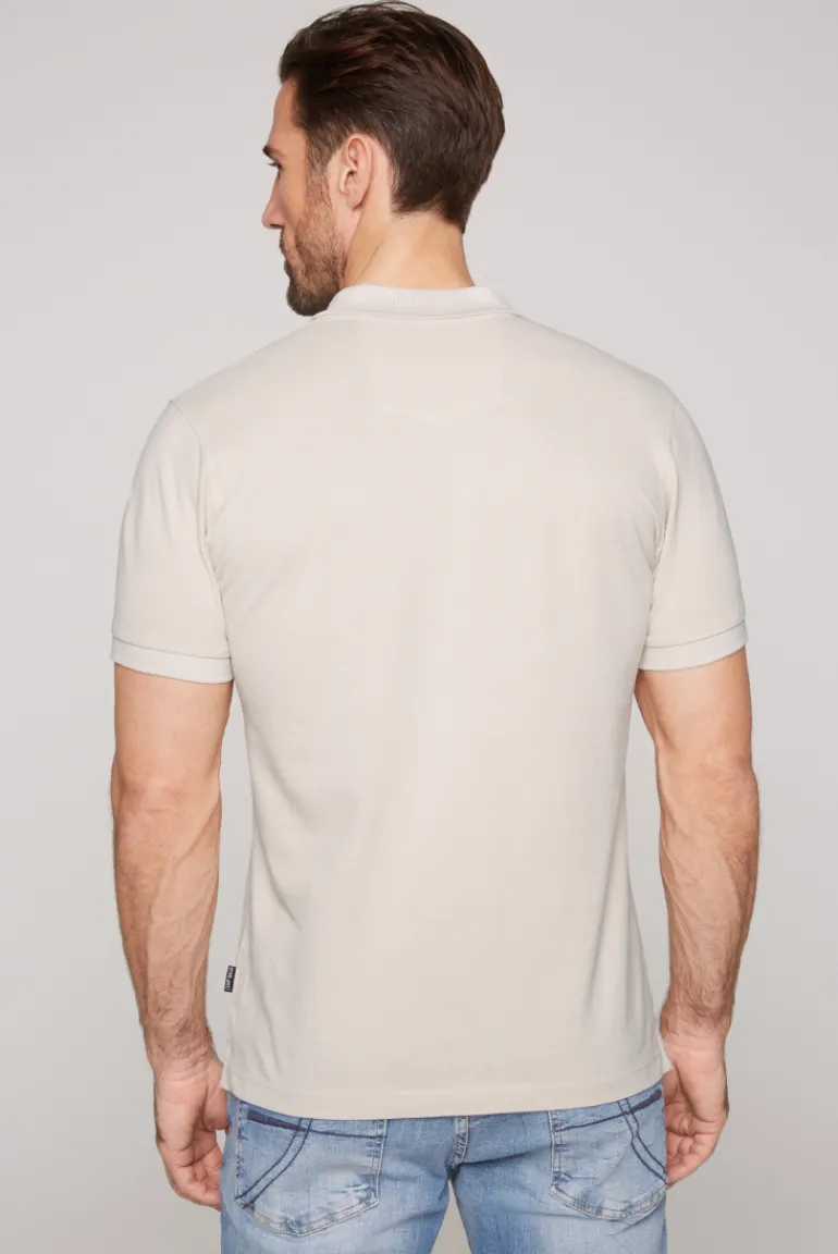 Store CAMP DAVID & SOCCX Basic Pikee-Polo mit Trikotkragen light cappuccino lightcappuccino