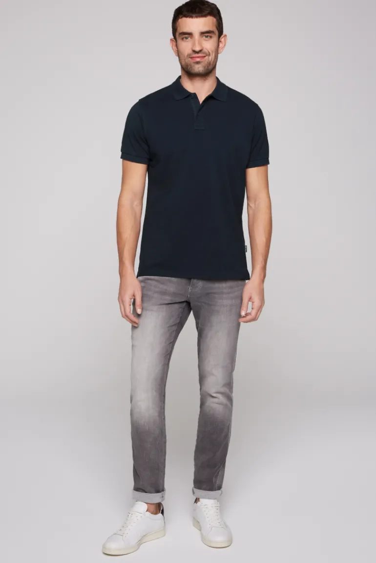 Hot CAMP DAVID & SOCCX Basic Pikee-Polo mit Trikotkragen blue navy bluenavy