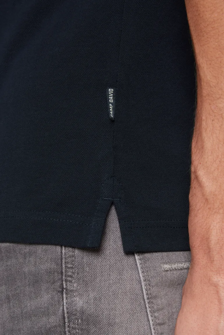 Hot CAMP DAVID & SOCCX Basic Pikee-Polo mit Trikotkragen blue navy bluenavy
