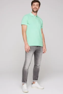 Best CAMP DAVID & SOCCX Basic Pikee-Polo mit Trikotkragen sun aqua sunaqua
