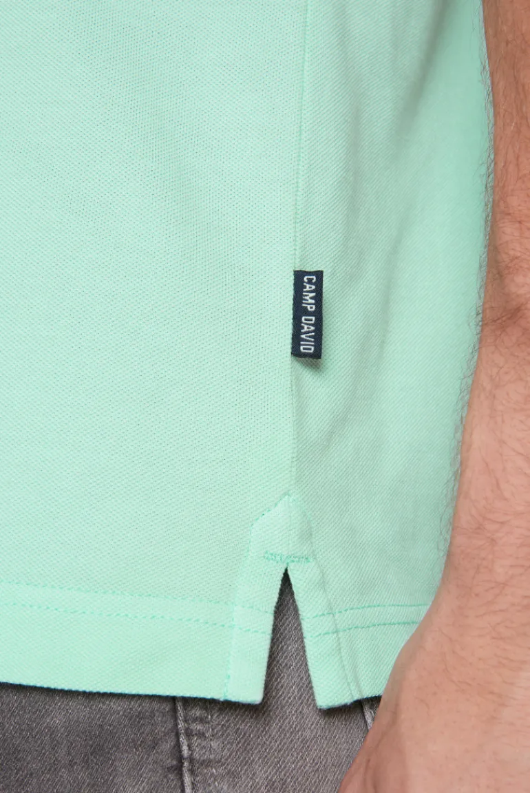 Best CAMP DAVID & SOCCX Basic Pikee-Polo mit Trikotkragen sun aqua sunaqua