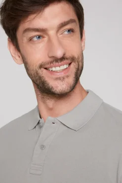 Best Sale CAMP DAVID & SOCCX Basic Pikee-Polo mit Trikotkragen polo grey pologrey