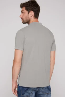 Best Sale CAMP DAVID & SOCCX Basic Pikee-Polo mit Trikotkragen polo grey pologrey