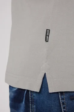 Best Sale CAMP DAVID & SOCCX Basic Pikee-Polo mit Trikotkragen polo grey pologrey