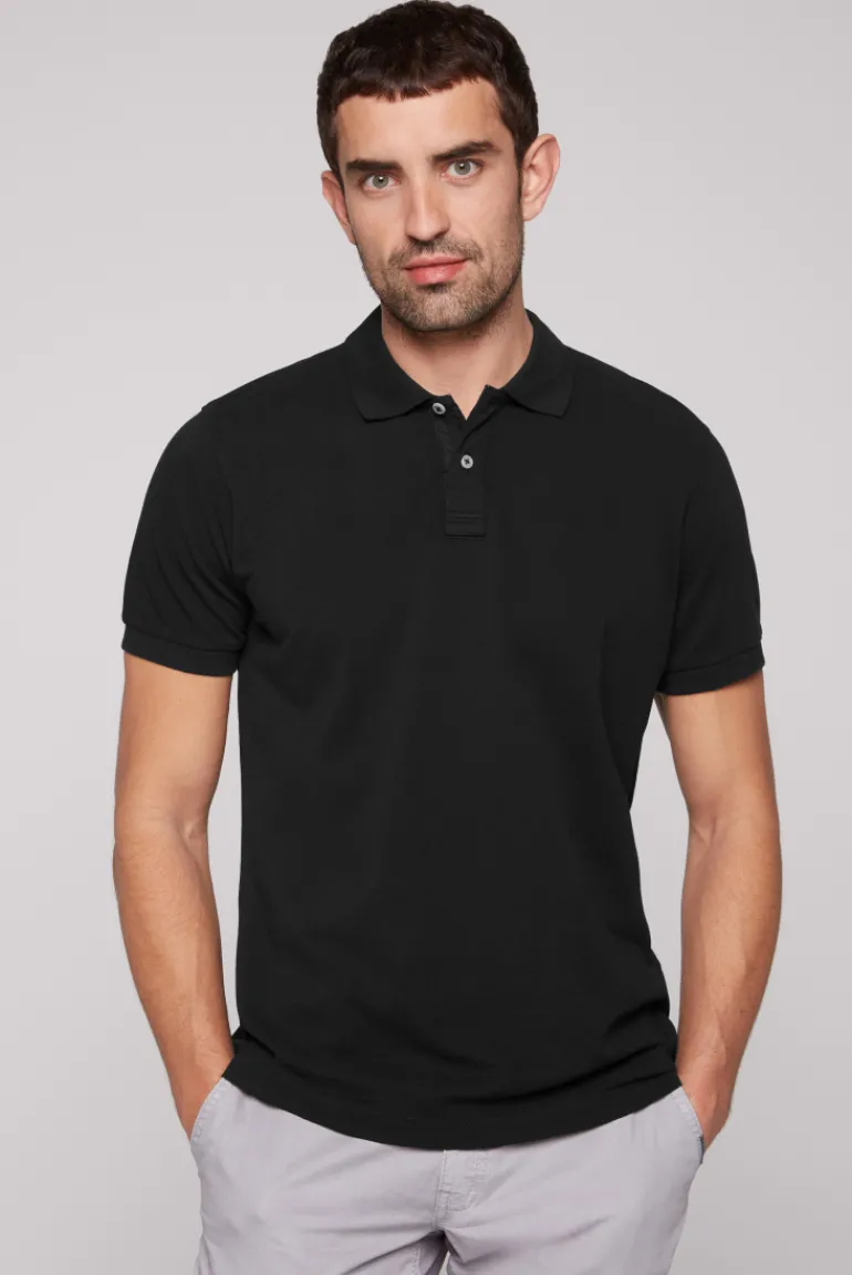 Hot CAMP DAVID & SOCCX Basic Pikee-Polo mit Trikotkragen black