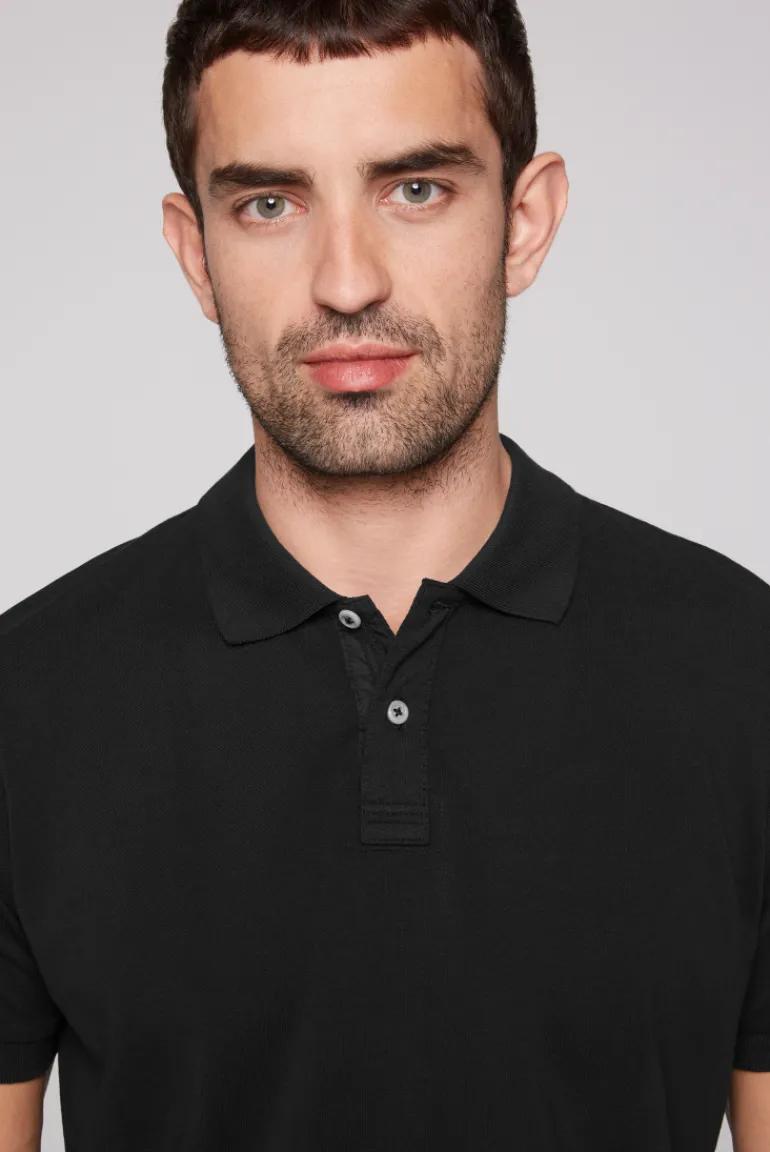 Hot CAMP DAVID & SOCCX Basic Pikee-Polo mit Trikotkragen black