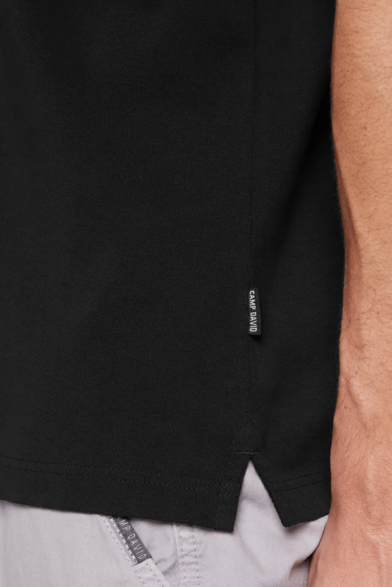 Hot CAMP DAVID & SOCCX Basic Pikee-Polo mit Trikotkragen black