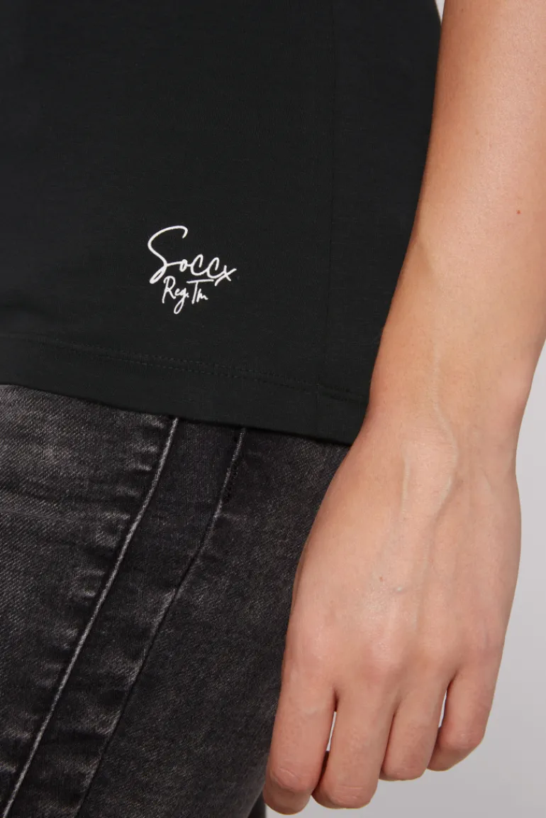 Store CAMP DAVID & SOCCX Basic Top mit Mini Logo Print black