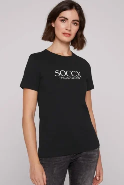 Fashion CAMP DAVID & SOCCX Basic T-Shirt mit Logo Print black