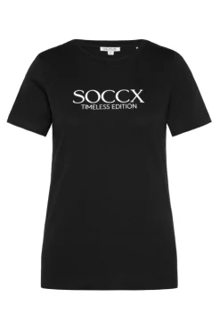 Fashion CAMP DAVID & SOCCX Basic T-Shirt mit Logo Print black