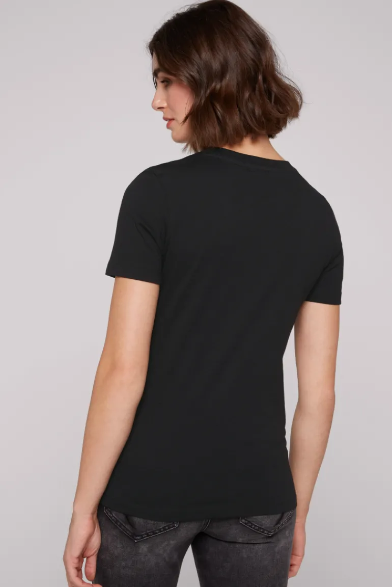 Fashion CAMP DAVID & SOCCX Basic T-Shirt mit Logo Print black