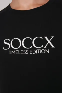 Fashion CAMP DAVID & SOCCX Basic T-Shirt mit Logo Print black