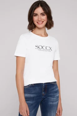 Clearance CAMP DAVID & SOCCX Basic T-Shirt mit Logo Print opticwhite