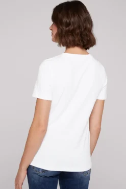 Fashion CAMP DAVID & SOCCX Basic T-Shirt mit Logo Print opticwhite
