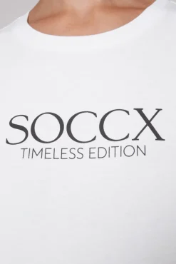 Fashion CAMP DAVID & SOCCX Basic T-Shirt mit Logo Print opticwhite