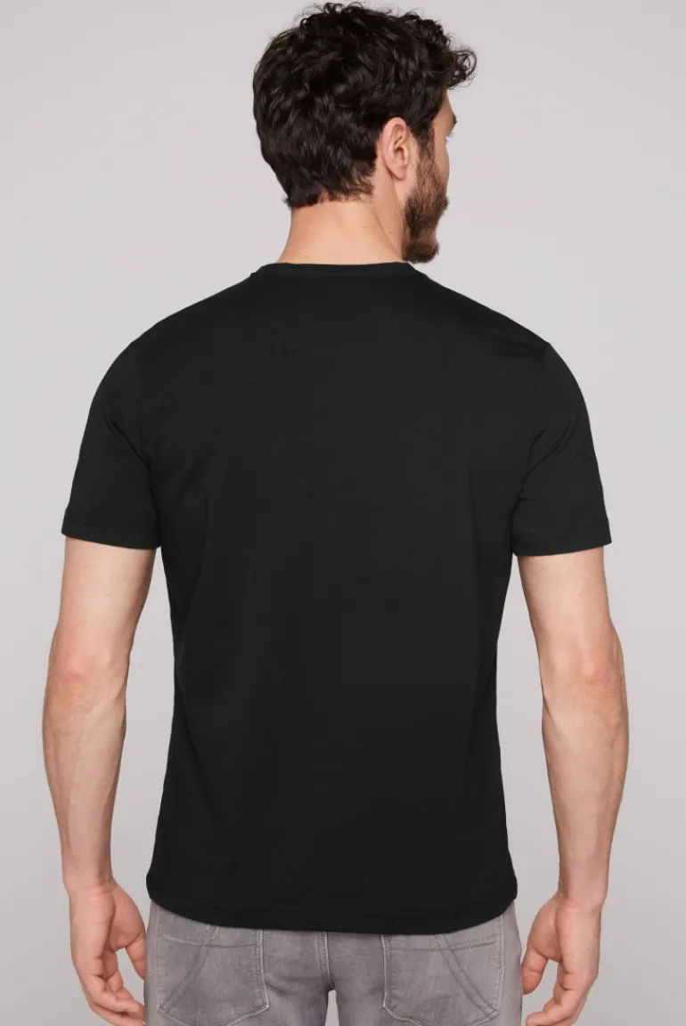 Fashion CAMP DAVID & SOCCX Basic T-Shirt mit Rundhalsausschnitt, Doppelpack / black