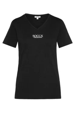 Best CAMP DAVID & SOCCX Basic T-Shirt mit V-Ausschnitt und Logo black