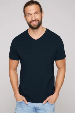 Cheap CAMP DAVID & SOCCX Basic T-Shirt mit V-Neck, Doppelpack blue navy / blue navy bluenavy