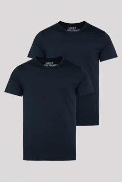 Cheap CAMP DAVID & SOCCX Basic T-Shirt mit V-Neck, Doppelpack blue navy / blue navy bluenavy