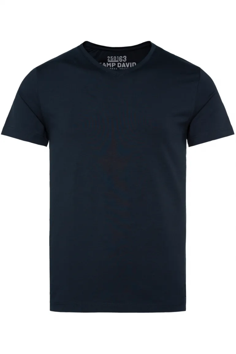 Cheap CAMP DAVID & SOCCX Basic T-Shirt mit V-Neck, Doppelpack blue navy / blue navy bluenavy