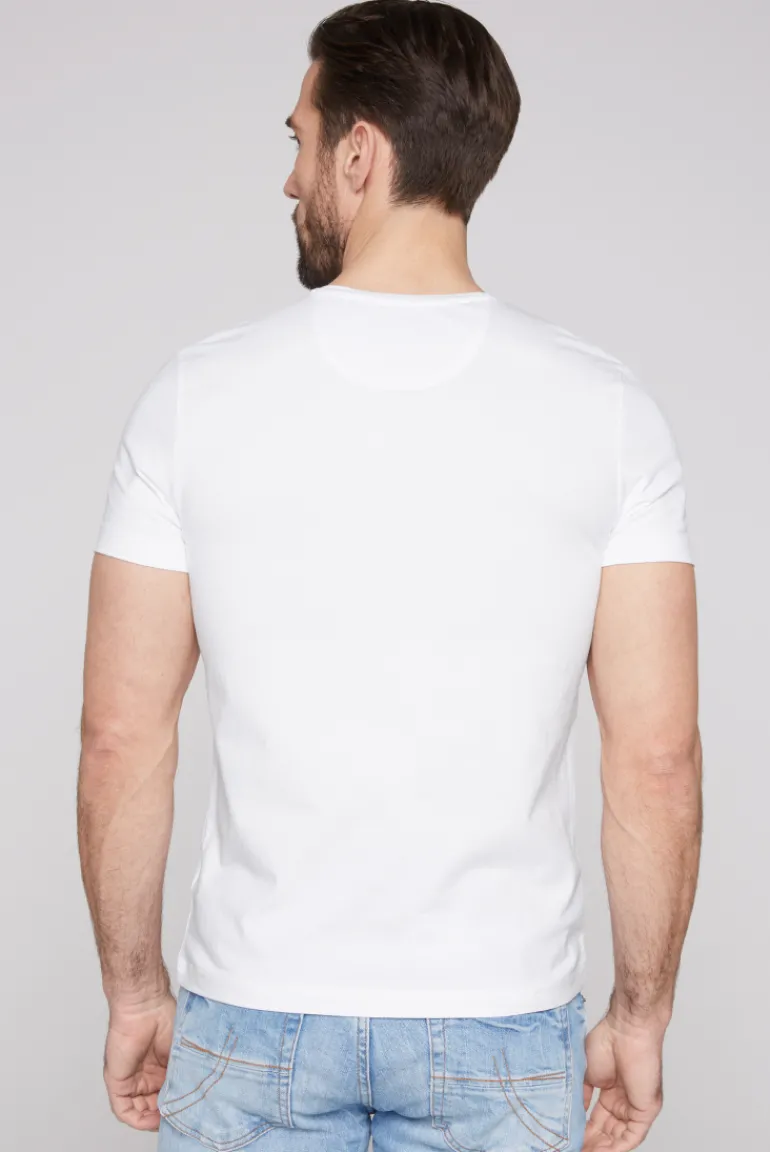 Fashion CAMP DAVID & SOCCX Basic T-Shirt mit V-Neck, Doppelpack optic white / optic white opticwhite