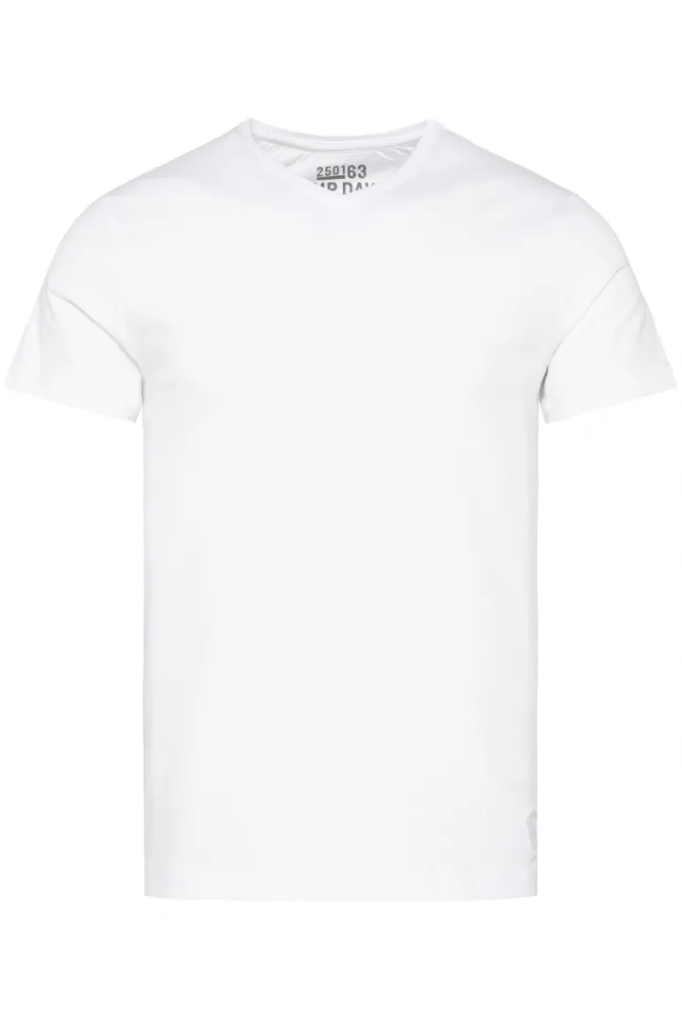 Fashion CAMP DAVID & SOCCX Basic T-Shirt mit V-Neck, Doppelpack optic white / optic white opticwhite