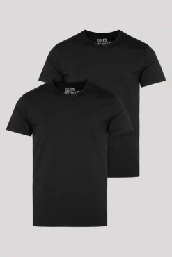 Cheap CAMP DAVID & SOCCX Basic T-Shirt mit V-Neck, Doppelpack / black