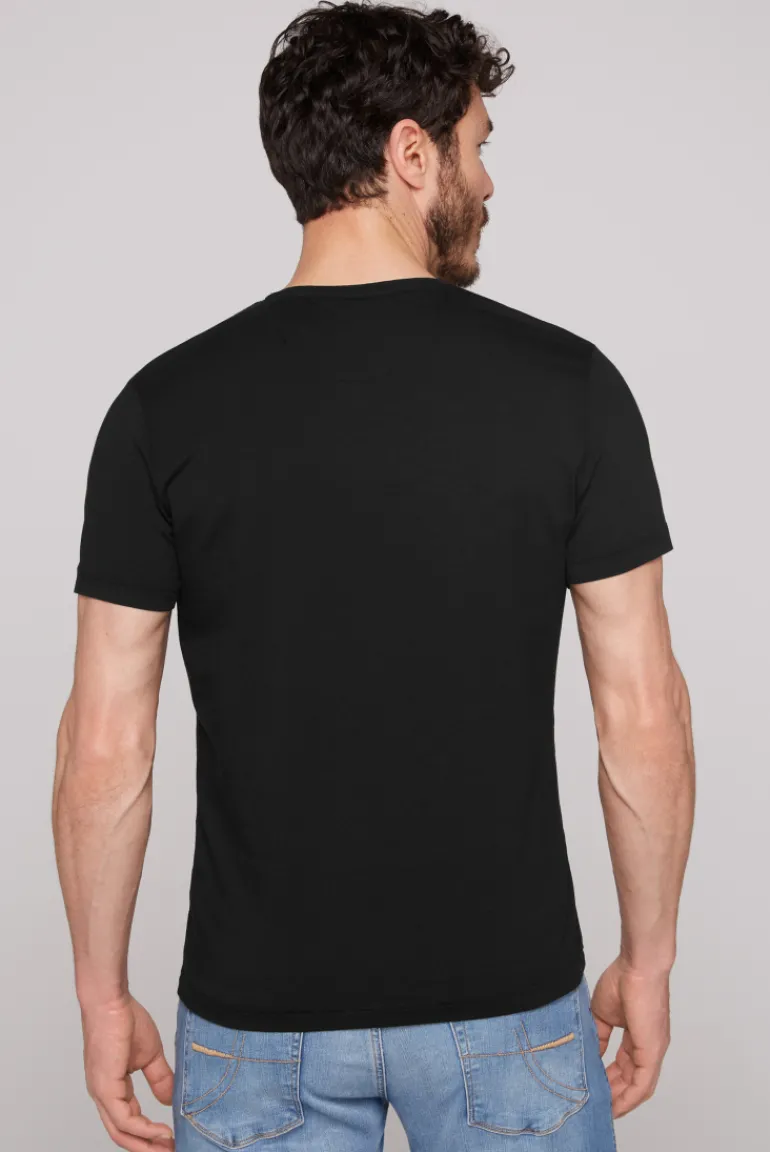 Cheap CAMP DAVID & SOCCX Basic T-Shirt mit V-Neck, Doppelpack / black