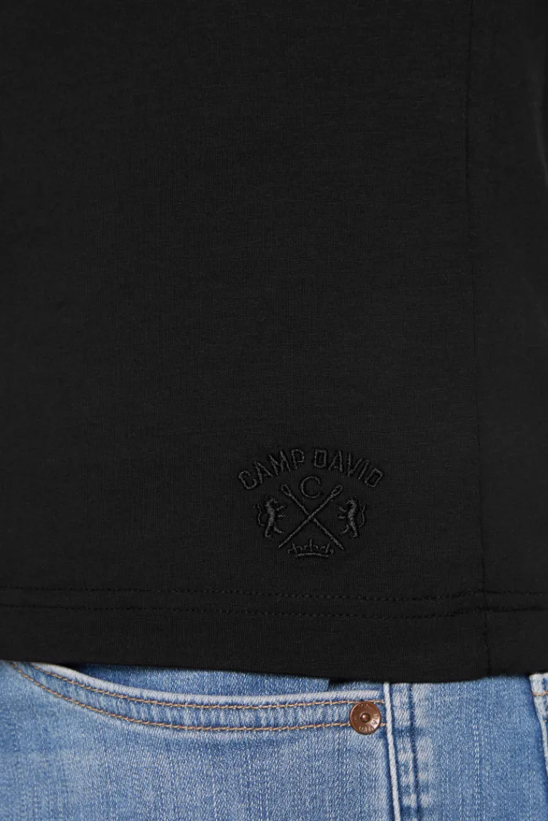 Cheap CAMP DAVID & SOCCX Basic T-Shirt mit V-Neck, Doppelpack / black