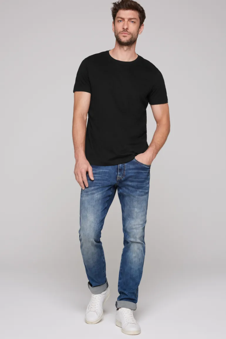 Sale CAMP DAVID & SOCCX Basic T-Shirt Rundhals 2er-Pack black