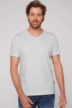 Cheap CAMP DAVID & SOCCX Basic T-Shirt V-Neck 2er-Pack grey melange greymelange