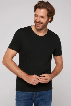 Sale CAMP DAVID & SOCCX Basic T-Shirt V-Neck 2er-Pack black