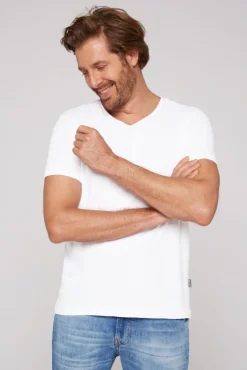 Outlet CAMP DAVID & SOCCX Basic T-Shirt V-Neck 2er-Pack opticwhite