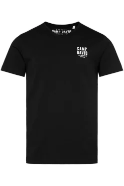Clearance CAMP DAVID & SOCCX Basic T-Shirt V-Neck mit Logo Print black
