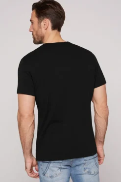 Clearance CAMP DAVID & SOCCX Basic T-Shirt V-Neck mit Logo Print black