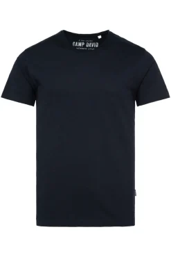 Store CAMP DAVID & SOCCX Basic T-Shirt V-Neck mit Used-Kante blue navy bluenavy