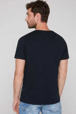 Store CAMP DAVID & SOCCX Basic T-Shirt V-Neck mit Used-Kante blue navy bluenavy