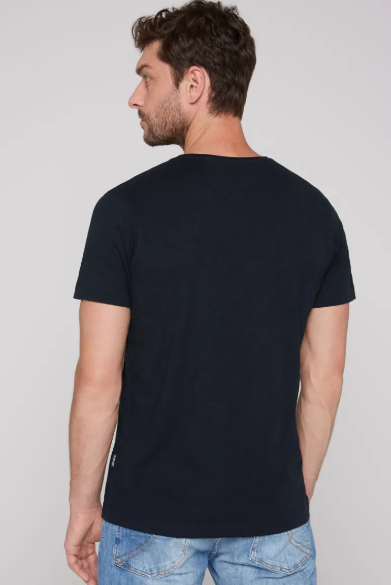 Store CAMP DAVID & SOCCX Basic T-Shirt V-Neck mit Used-Kante blue navy bluenavy
